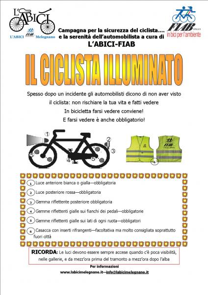 VENERDI’ 25 MAGGIO: A MELEGNANO IL CICLISTA “ILLUMINATO”