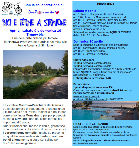 9 E 10 APRILE: BICI E TERME A SIRMIONE