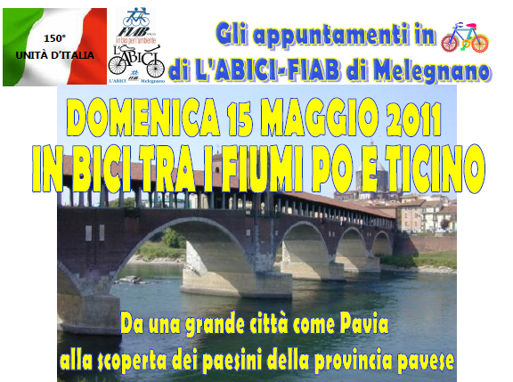 DOMENICA 15 MAGGIO: IN BICI TRA PO E TICINO