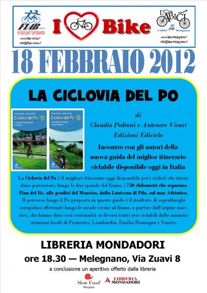 PRESENTAZIONE DELLA GUIDA “LA CICLOVIA DEL PO”: RIMANDATA A SABATO 18 FEBBRAIO