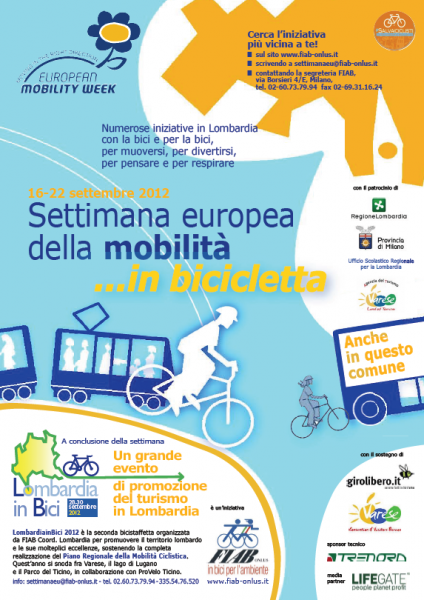 16-22 SETTEMBRE: SETTIMANA EUROPEA DELLA MOBILITA’ E 2° TOUR LOMBARDIAINBICI