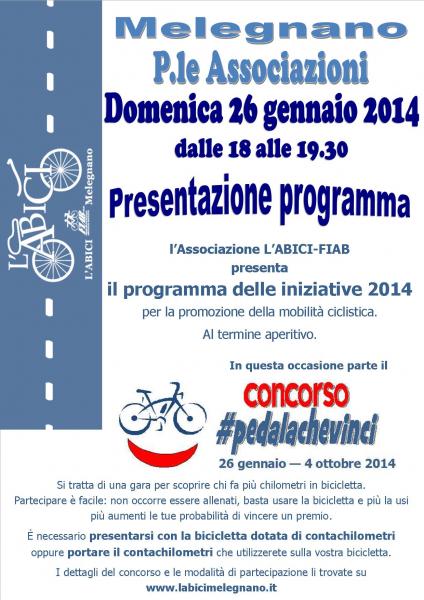 DOMENICA 26 GENNAIO: NUOVO PROGRAMMA E CONCORSO #PEDALACHEVINCI