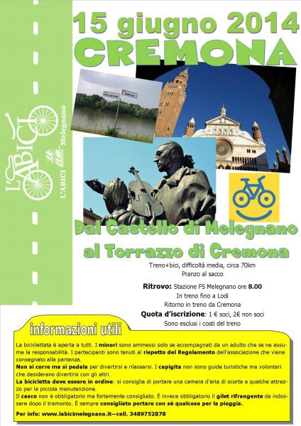 DOMENICA 15 GIUGNO: SI VA CREMONA ED E’ SEMPRE UN PIACERE