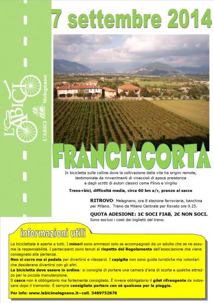 DOMENICA 7 SETTEMBRE IN FRANCIACORTA