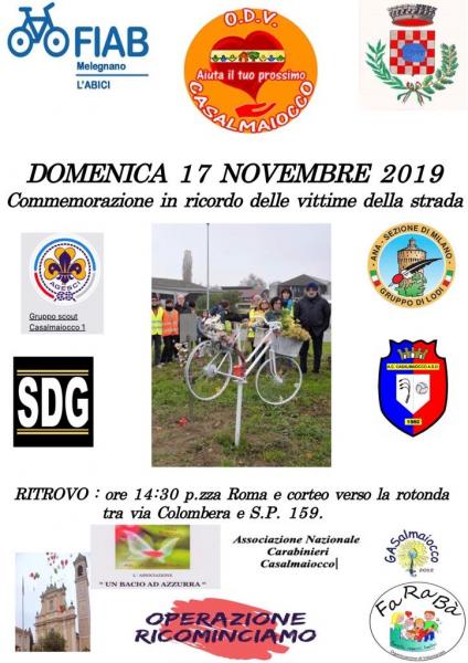 DOMENICA 17 NOVEMBRE: GIORNATA MONDIALE IN RICORDO DELLE VITTIME DELLA STRADA